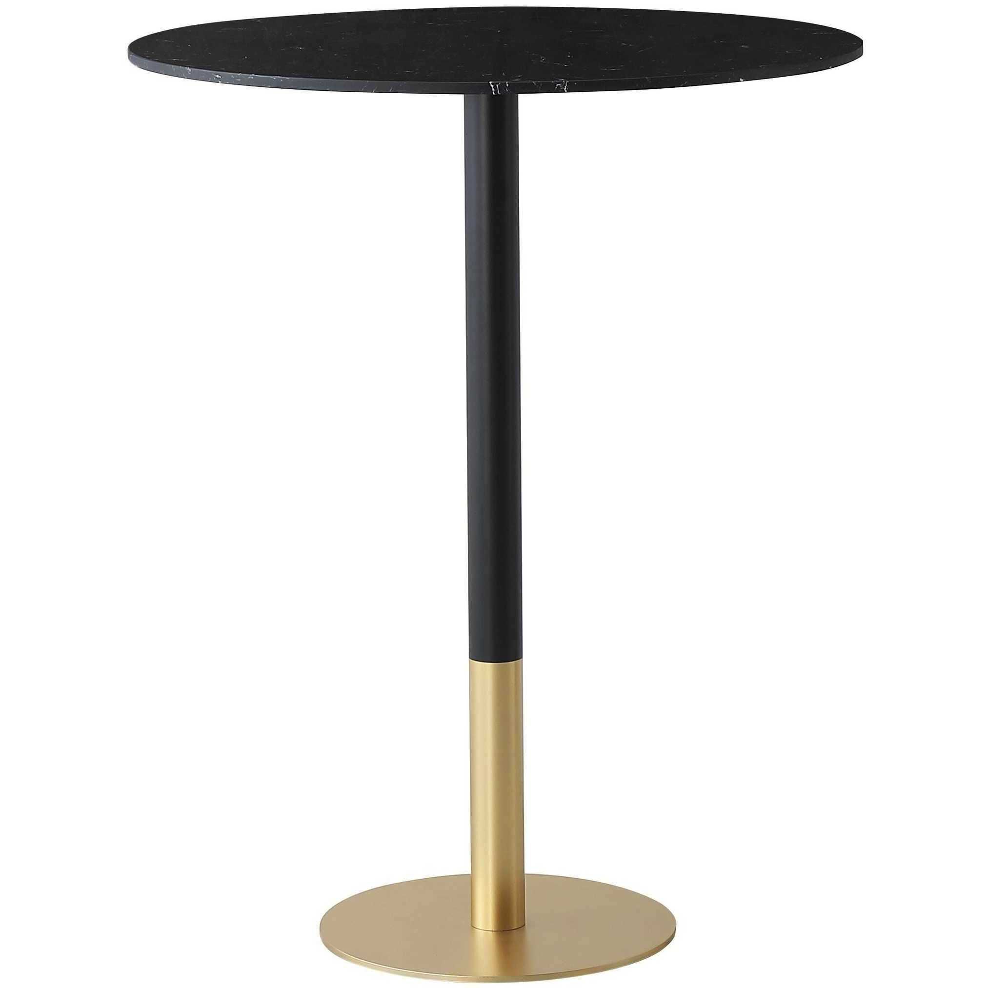 Ronan 39.5 X 31.5 inch Black and Gold Pub Table