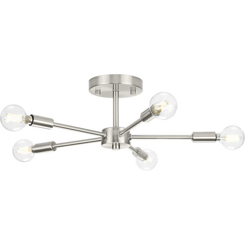 Delayne 5 Light 16 inch Brushed Nickel Semi-Flush Mount Ceiling Light