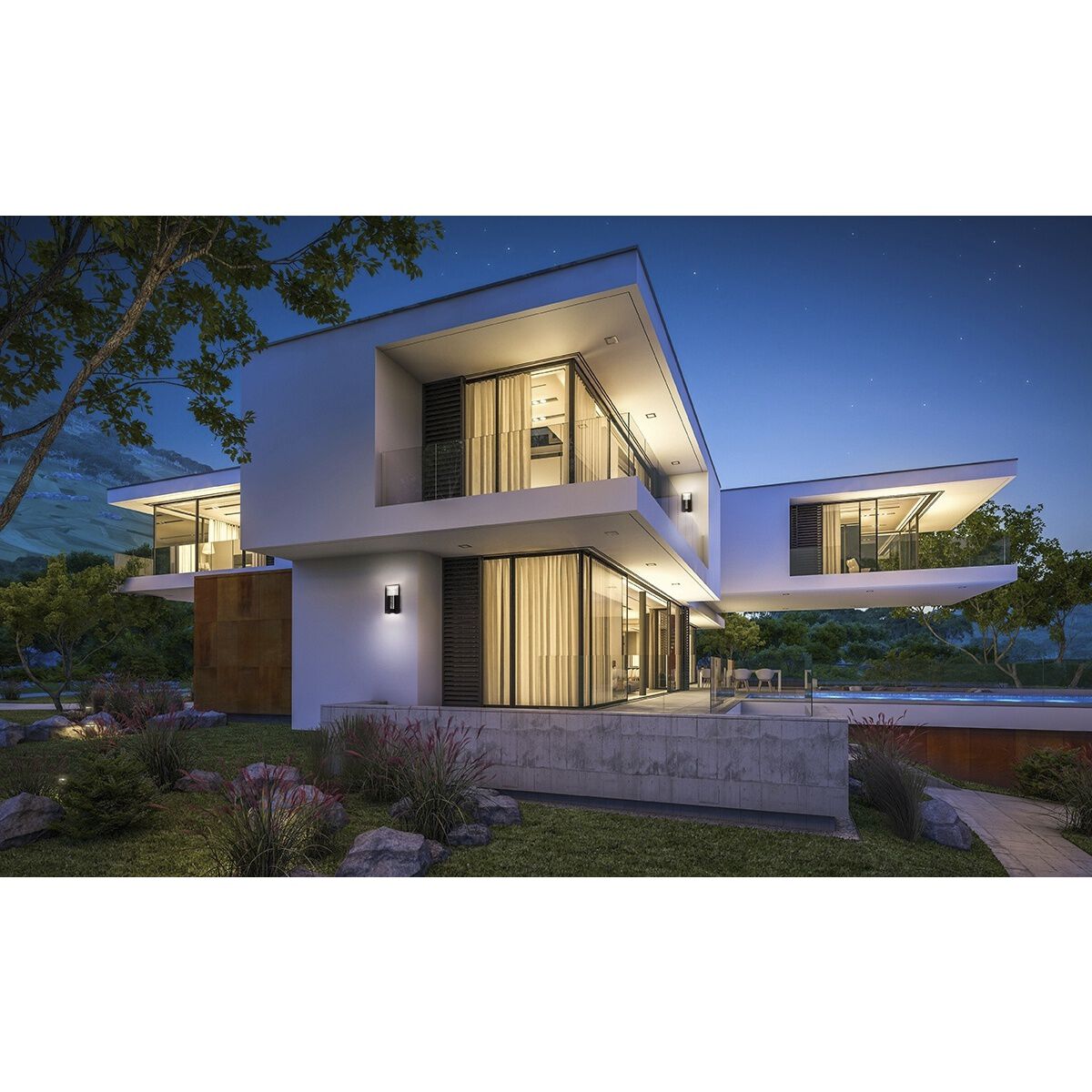 Hanson LED 14 inch Black Outdoor Wall Sconce, Small