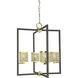 Avery 6 Light 23 inch Brushed Brass with Matte Black Dining Chandelier Ceiling Light