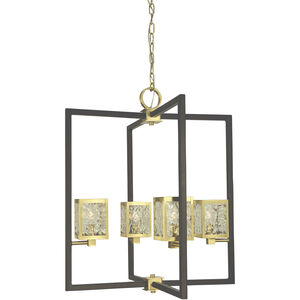 Avery 6 Light 23 inch Brushed Brass with Matte Black Dining Chandelier Ceiling Light