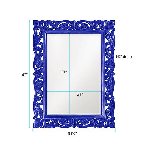 Chateau 42 X 31 inch Glossy Royal Blue Wall Mirror