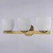 Bosworth 3 Light 22 inch Muted Brass Bathroom Light Wall Light