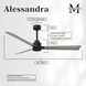 Atlas Alessandra 56 inch Matte Black with Gray Ash Tone Blades Ceiling Fan