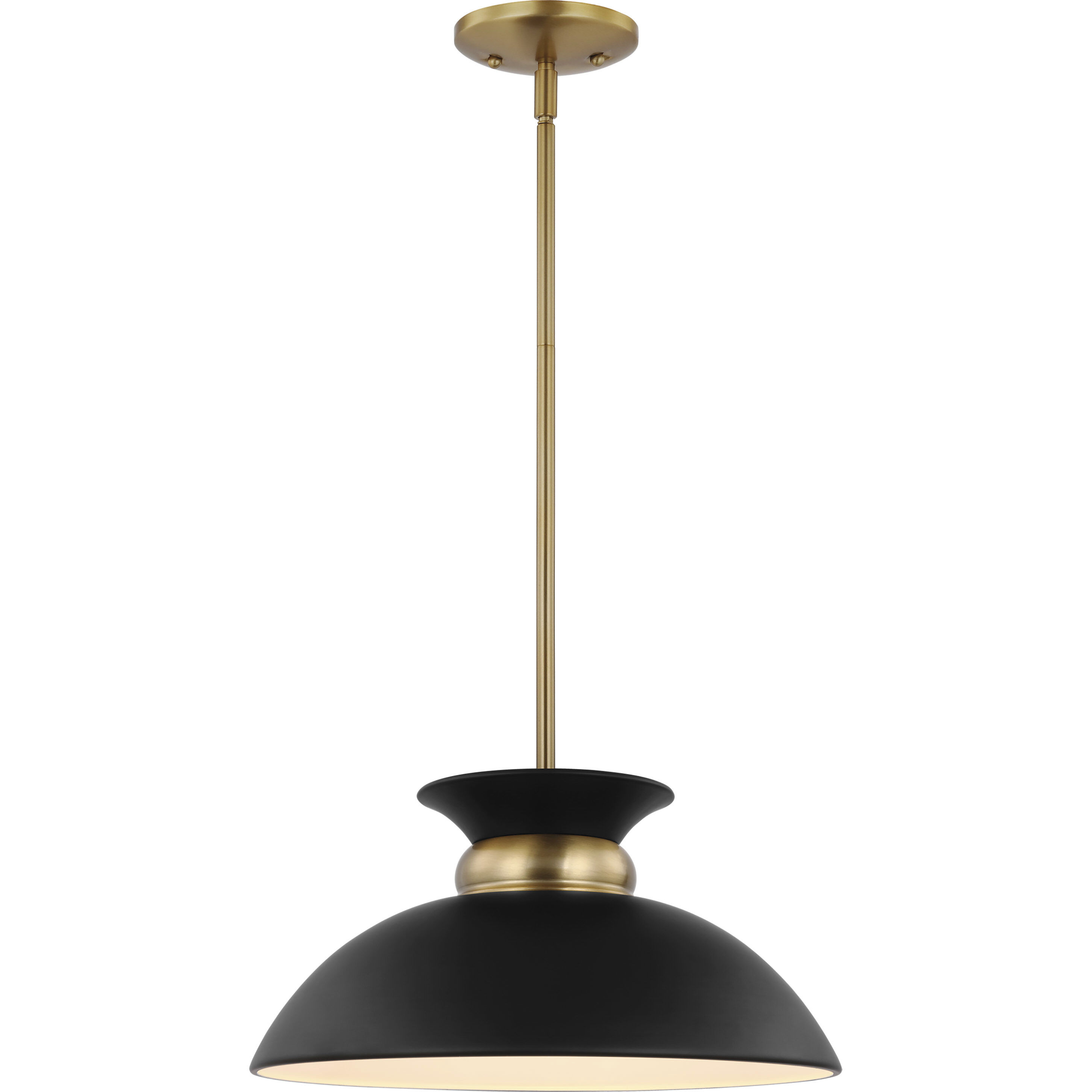 Perkins 1 Light 15 inch Matte Black/Burnished Brass Pendant Ceiling Light