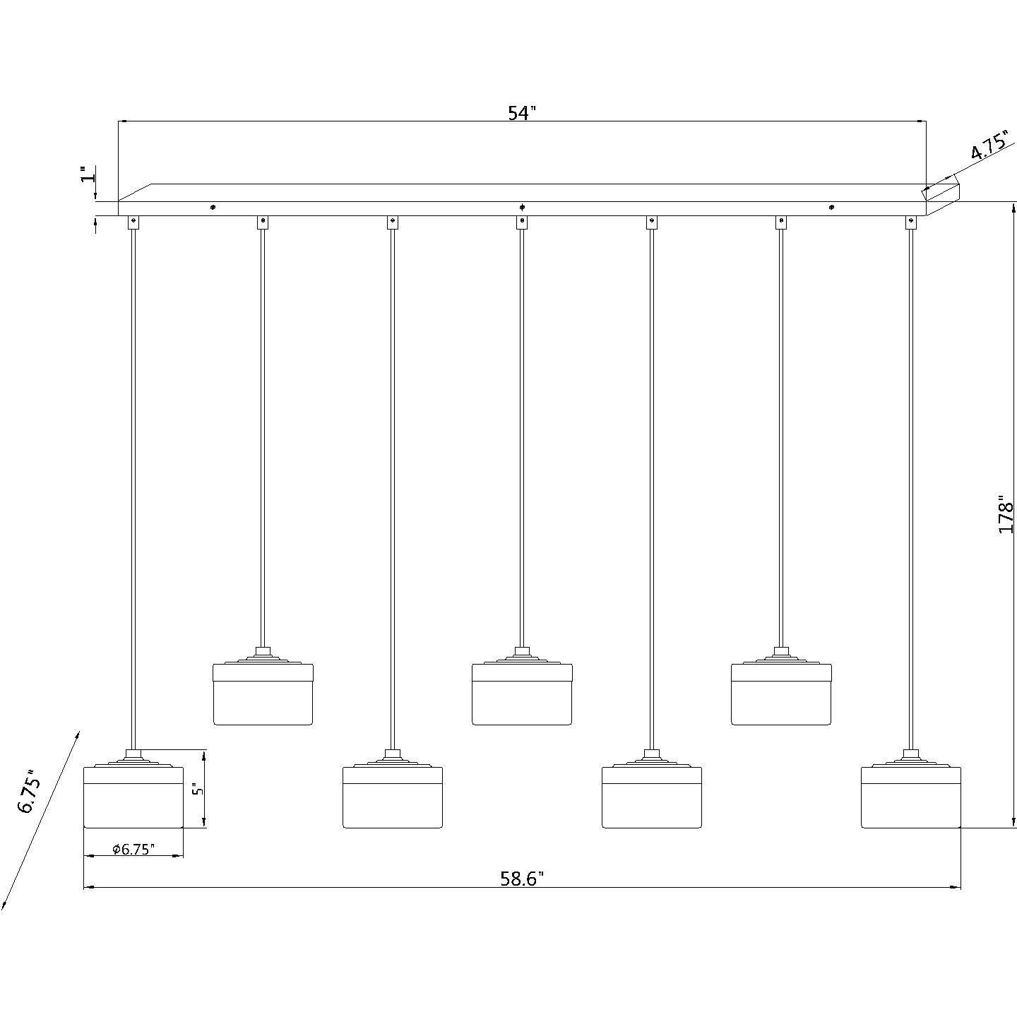 Renaud LED 58.75 inch Modern Gold Linear Chandelier Ceiling Light