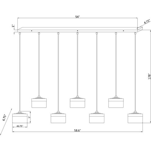 Z-Lite 827P6-7L-MGLD-LED Renaud LED 58.75 inch Modern Gold Linear ...