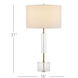 Deville 31 inch 150 watt Clear and Antique Brass Table Lamp Portable Light