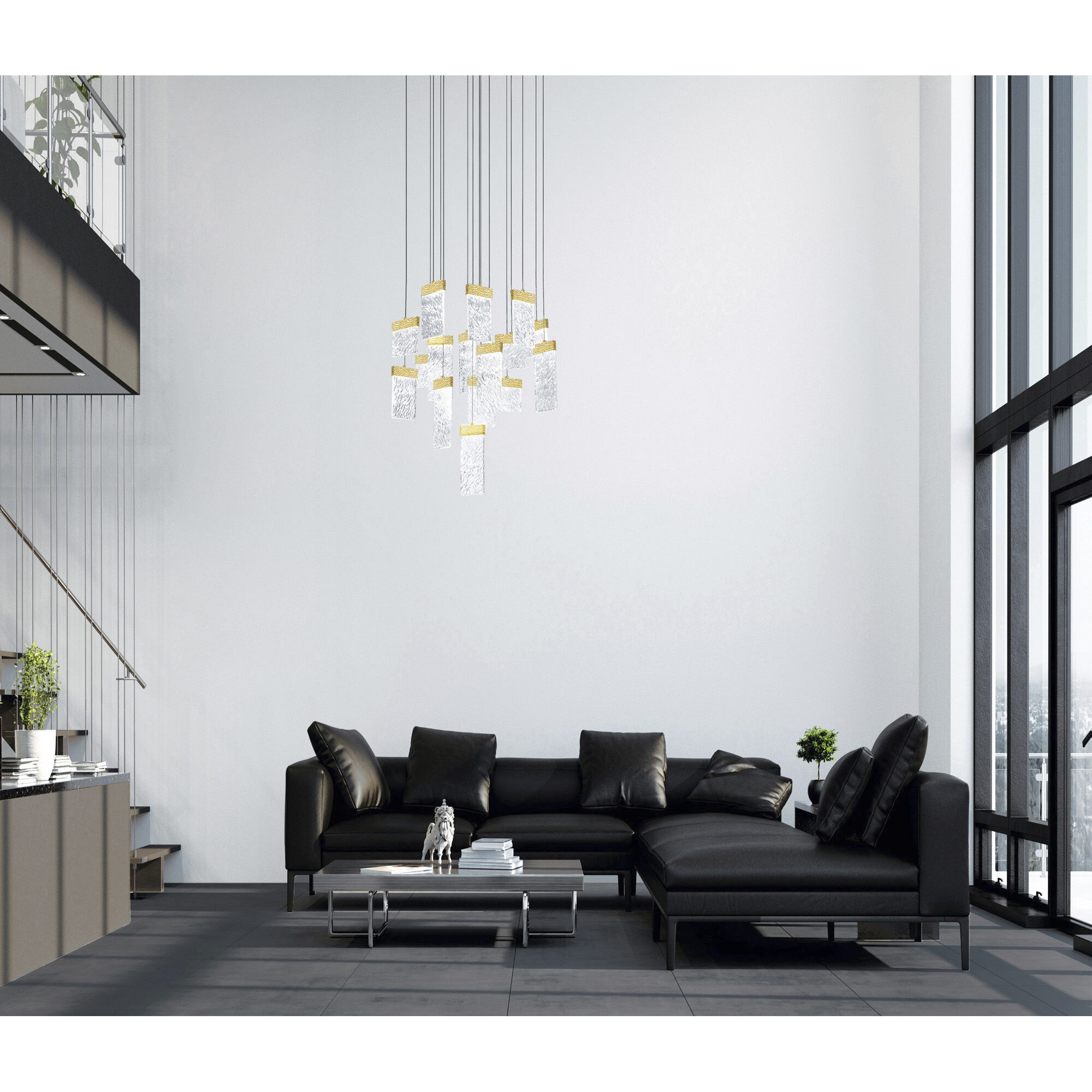 Carolina LED 32 inch Gold Leaf Down Chandelier Ceiling Light