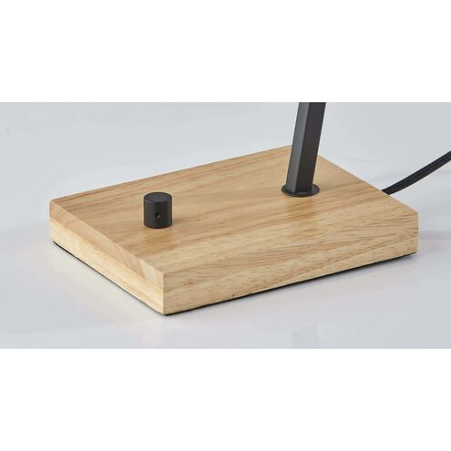 Wren 21 inch 40.00 watt Natural Wood With Black Desk Lamp Portable Light