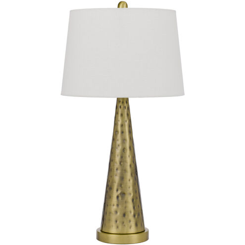 Cusago 27 inch 100.00 watt Antique Brass Table Lamp Portable Light