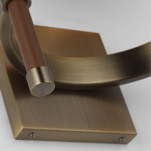 Katie 2 Light Time Worn Brass / Saddle Leather Wall Sconce Wall Light