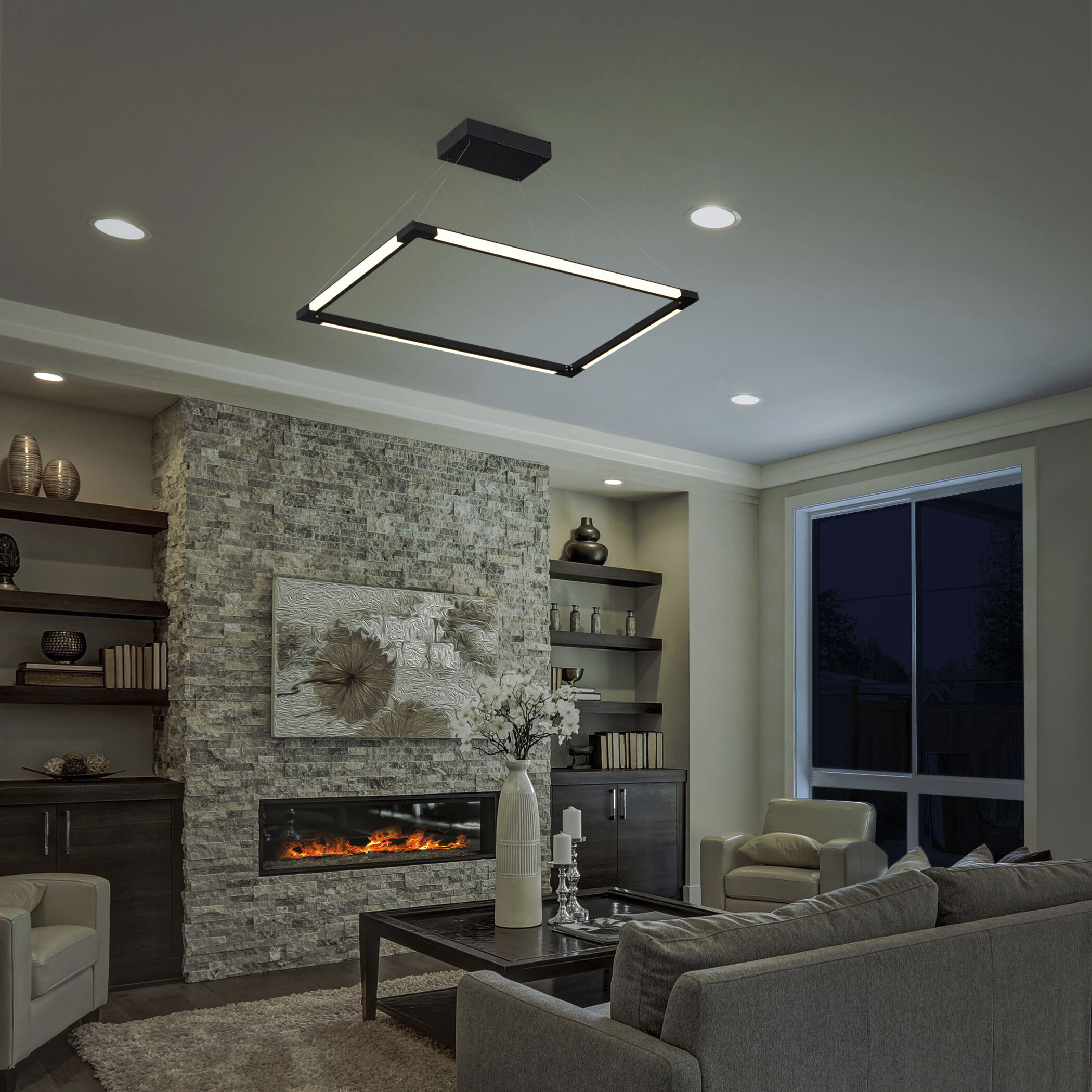 Atria 17.25 inch Black Pendant/Chandelier Ceiling Light