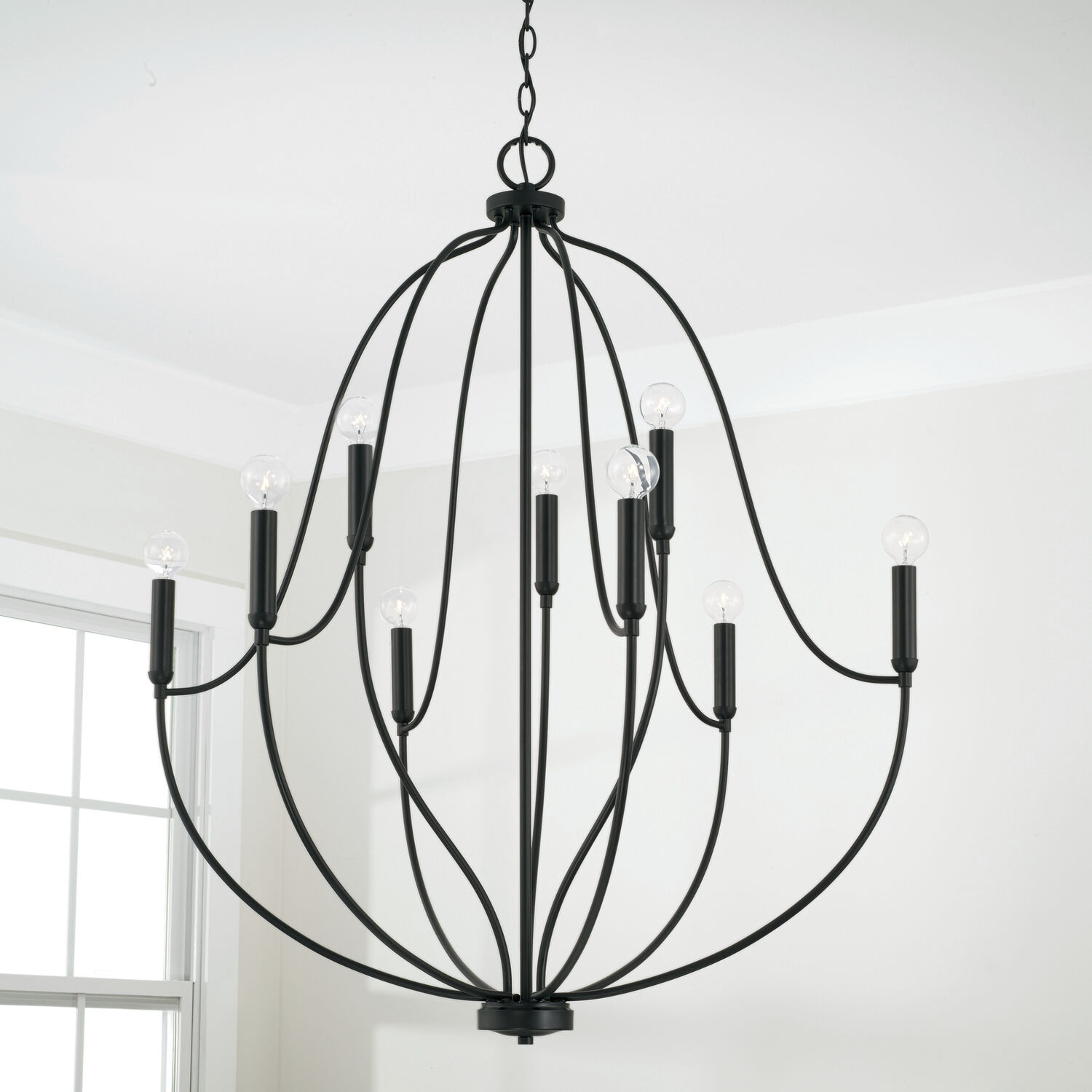 Madison 9 Light 33 inch Matte Black Chandelier Ceiling Light