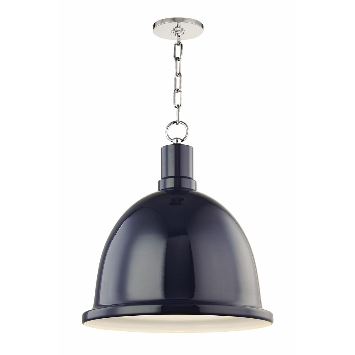 Blair 1 Light 16 inch Polished Nickel Pendant Ceiling Light in Navy Metal