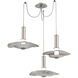 Cumulus LED 17 inch Beige Silver Swag Multi-Pendant Chandelier Ceiling Light in 3000K LED