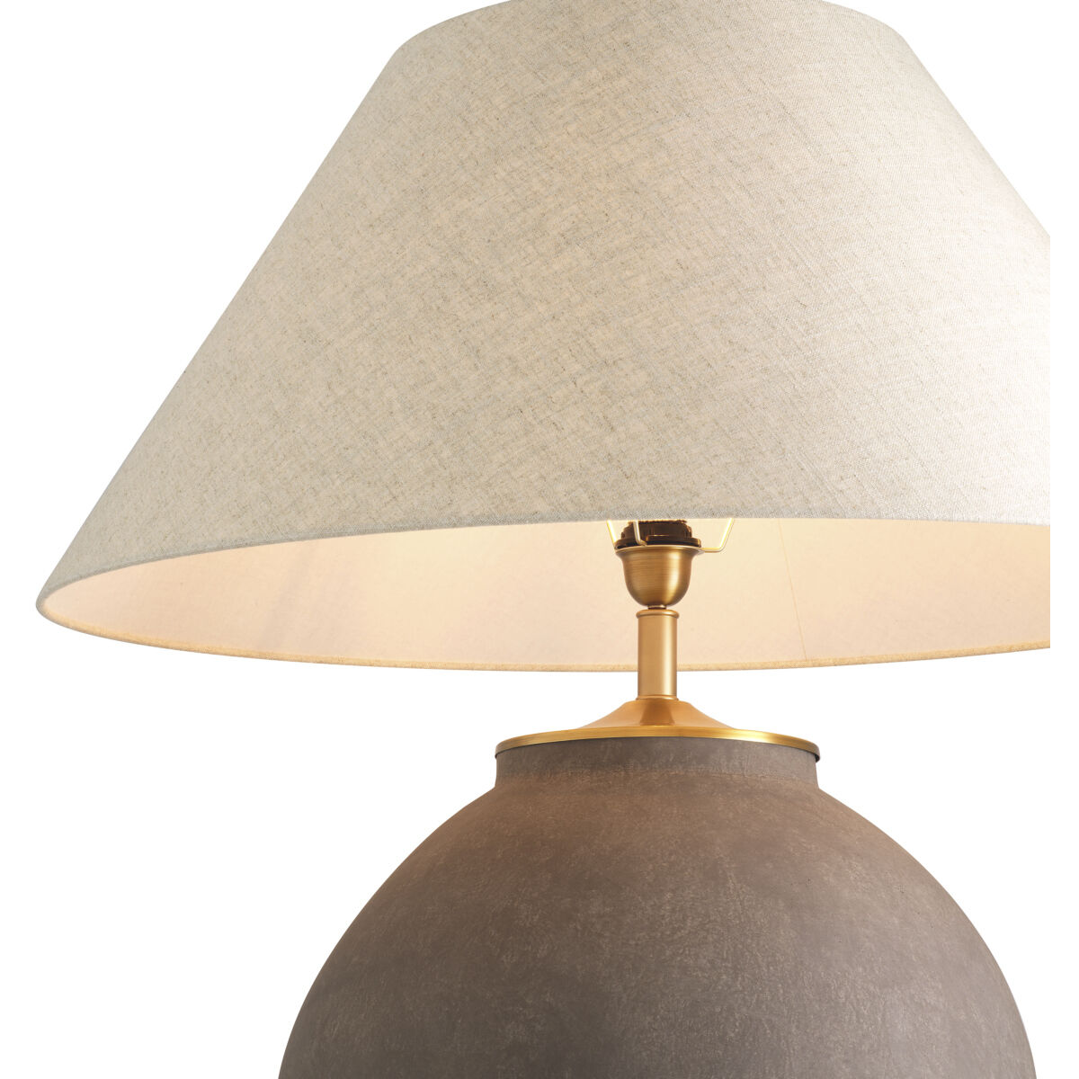 Moon Jar 40.16 inch 40 watt Taupe with Brushed Brass Table Lamp Portable Light