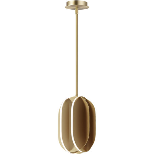 Interval LED 7.75 inch Satin Brass Single Pendant Ceiling Light