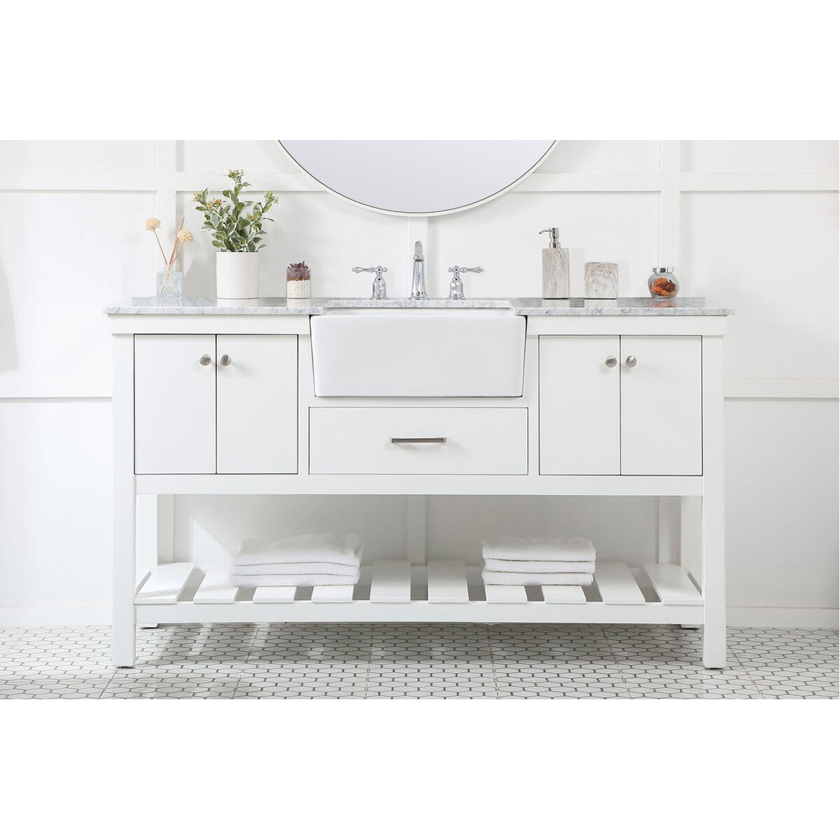 Clement 60 X 22 X 34.13 inch White Bathroom Vanity Cabinet