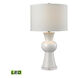 Perth 28 inch 9.50 watt Gloss White with Clear Table Lamp Portable Light