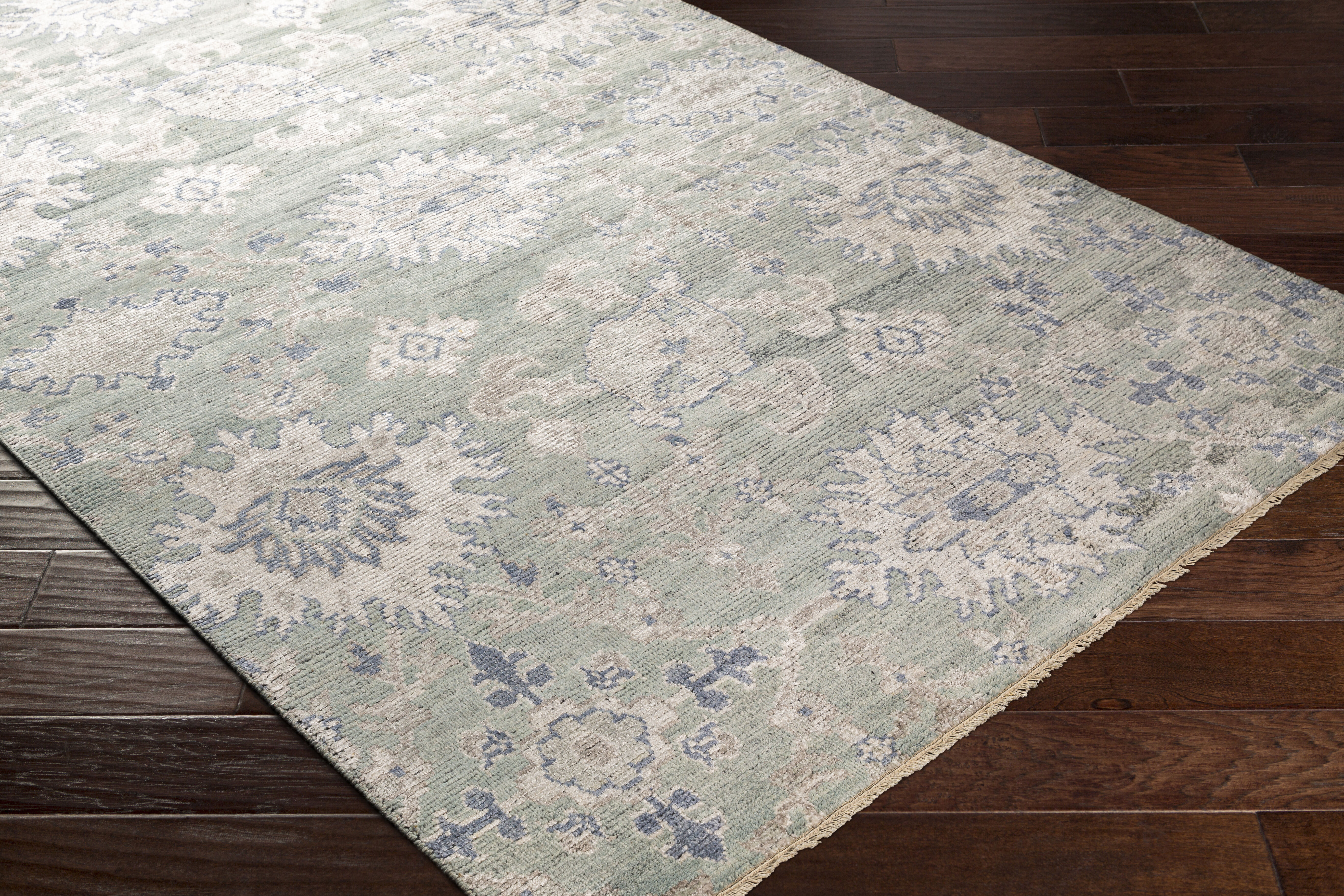 Kushal 120 X 96 inch Pale Blue Rug in 8 x 10, Rectangle