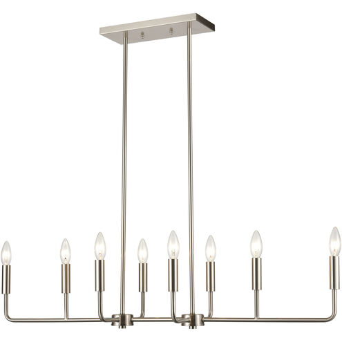Park Slope 8 Light 39 inch Brushed Nickel Linear Chandelier Ceiling Light, Large