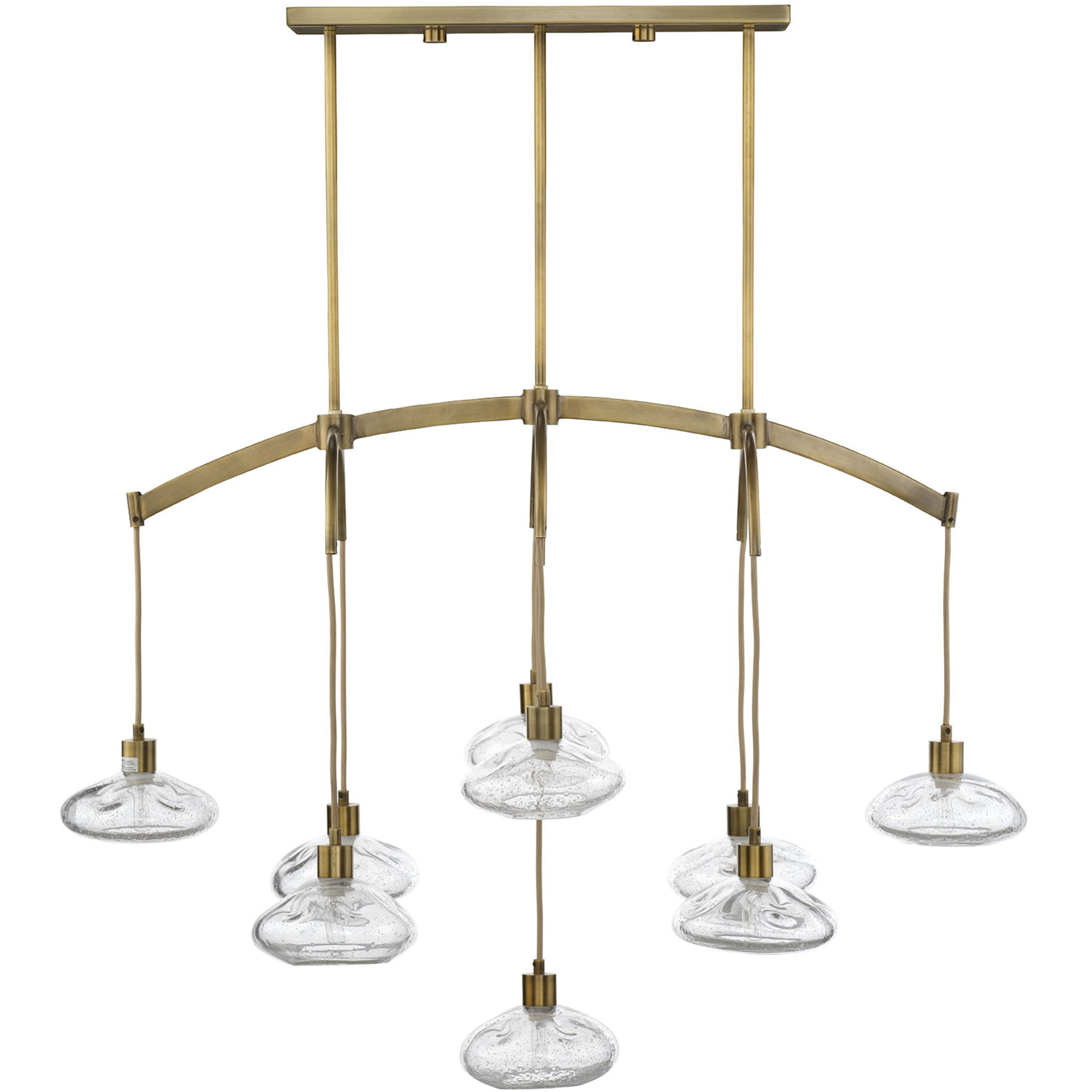 Reservoir LED 42 inch Antique Brass Chandelier Ceiling Light, Inline