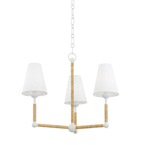 Mariana 3 Light 24 inch Textured White Chandelier Ceiling Light