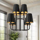 Alora Mood Plisse 8 Light 30 inch Matte Black Chandelier Ceiling Light