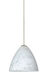 Mia LED Satin Nickel Pendant Ceiling Light in Carrera Glass