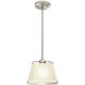 Pica 9 1 Light Satin Nickel Stem Pendant Ceiling Light in Incandescent, White Sand Glass