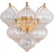 Julie Neill Caselli LED 15.5 inch Hand-Rubbed Antique Brass Sconce Wall Light in Gold Fleck Glass