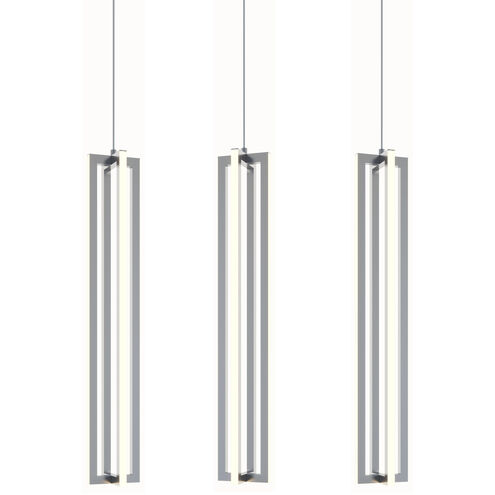 Cass LED 5 inch Satin Nickel Linear Pendant Ceiling Light