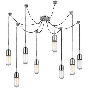 Thomas O'Brien Junio LED 9.5 inch Polished Nickel Pendant Ceiling Light in Clear Glass, Configurable