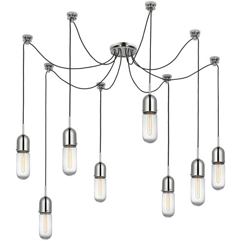 Thomas O'Brien Junio LED 9.5 inch Polished Nickel Pendant Ceiling Light in Clear Glass