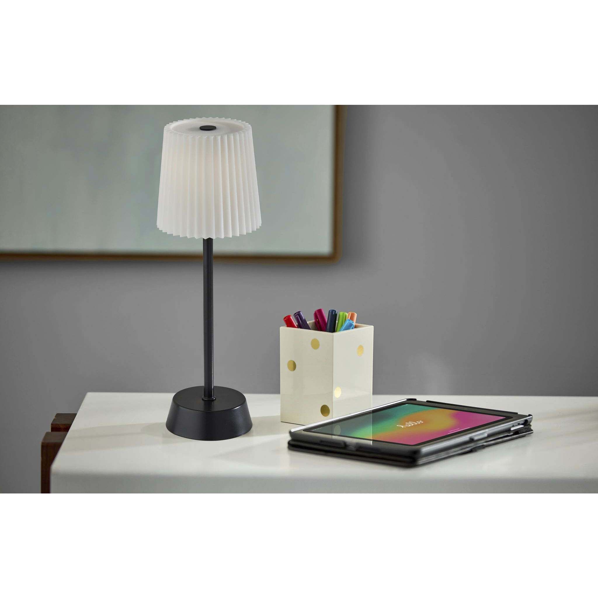 Bobby 14 inch 1.50 watt Black LED Cordless Table Lamp Portable Light