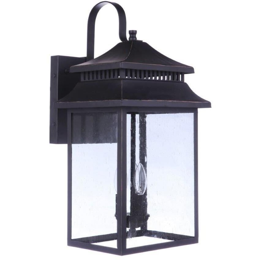 Crossbend 3 Light 24 inch Dark Bronze Gilded Outdoor Wall Lantern