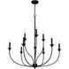 Southcrest 9 Light 36 inch Flat Matte Black 2-Tier Chandelier Ceiling Light