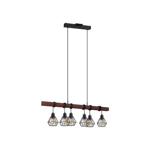 Tarbes 1 6 Light 39 inch Black/Dark Brown Kitchen Island Pendant Ceiling Light