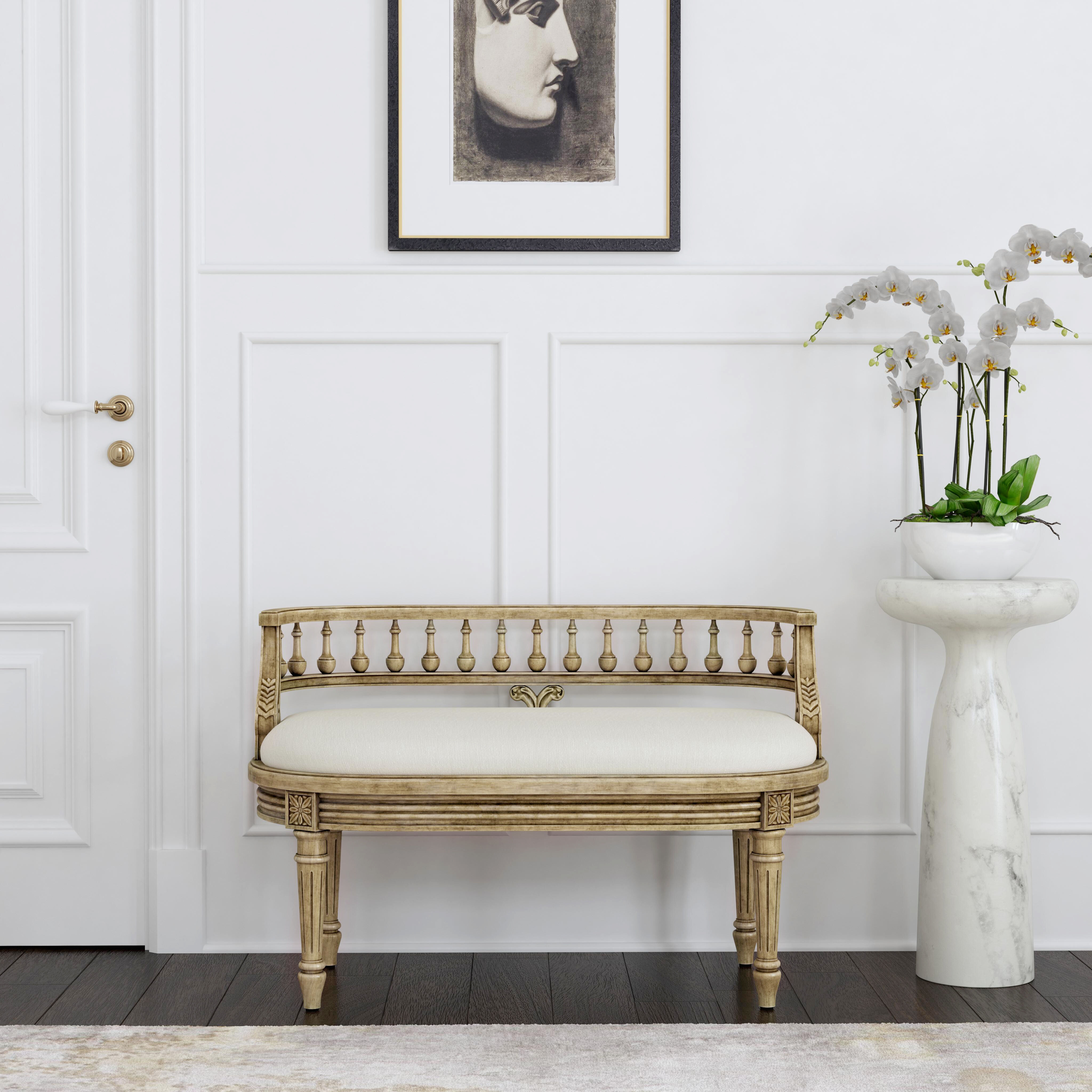 Hathaway 37" Upholstered Bench in Beige