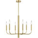 Olivia 6 Light Multiple Finishes and Painted Satin Brass Chandelier Ceiling Light