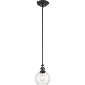 Ballston Concord 1 Light 6 inch Matte Black Mini Pendant Ceiling Light in Incandescent, Seedy Glass