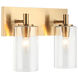 Candela Wall Sconce Wall Light in Aged Gold Brass and Clear