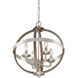 Fusion 4 Light 17 inch Brushed Nickel Foyer Piece Ceiling Light, Naturals