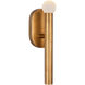 Kelly Wearstler Rousseau LED 3 inch Antique-Burnished Brass Bath Sconce Wall Light, Small