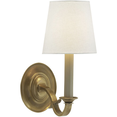 Thomas O'Brien Channing 1 Light 6 inch Hand-Rubbed Antique Brass Single Sconce Wall Light in Linen