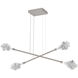 Blossom LED Beige Silver Linear Multi-Pendant Ceiling Light in 3000K LED, Double Moda