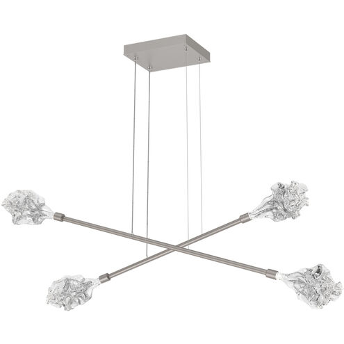 Blossom LED Beige Silver Linear Multi-Pendant Ceiling Light in 3000K LED, Double Moda