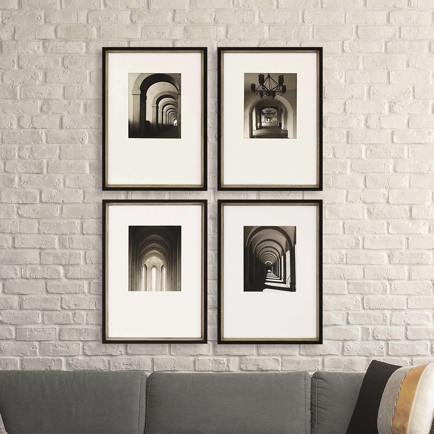 Architectural Sepia and Black and Beige and Brown Framed Art