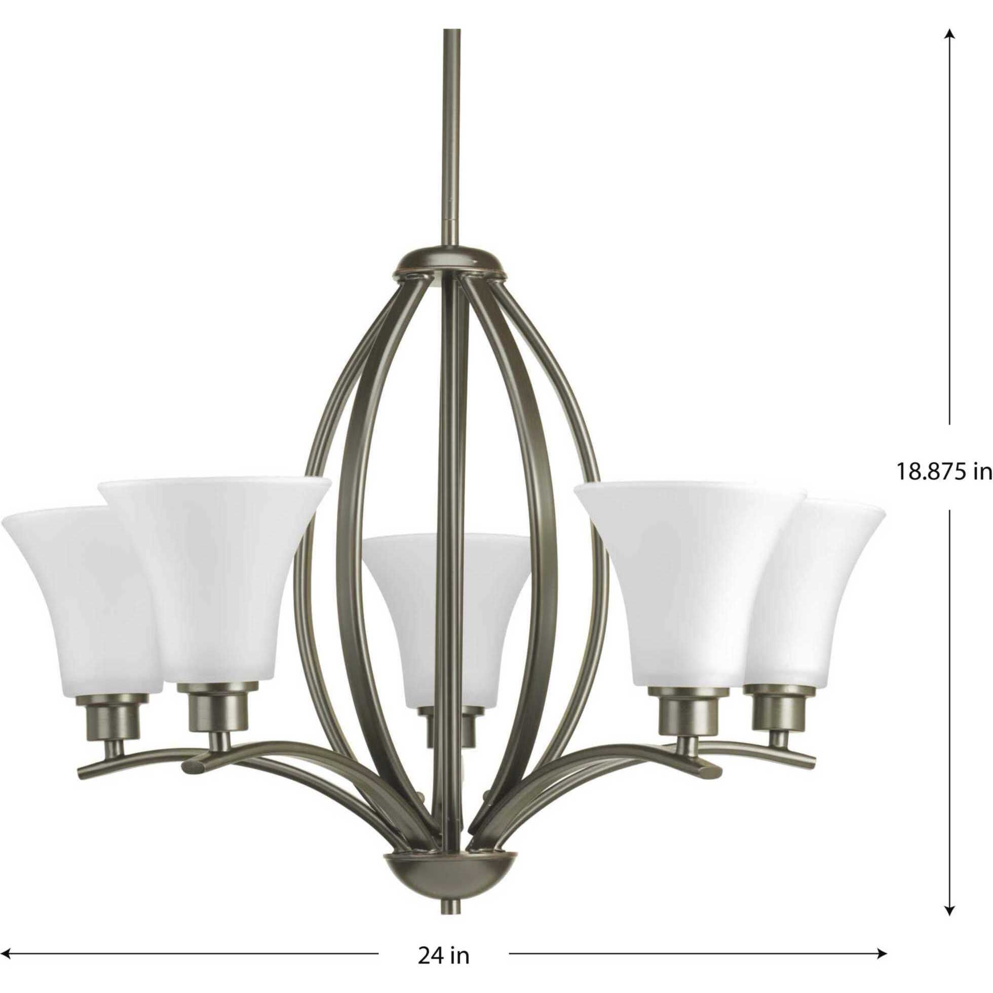 Joy 5 Light 24 inch Antique Bronze Chandelier Ceiling Light